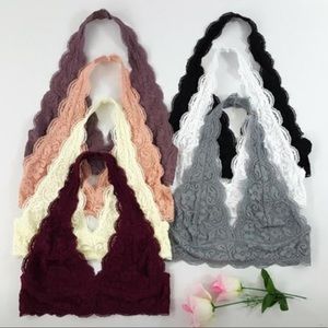 2 Lace halter bralettes